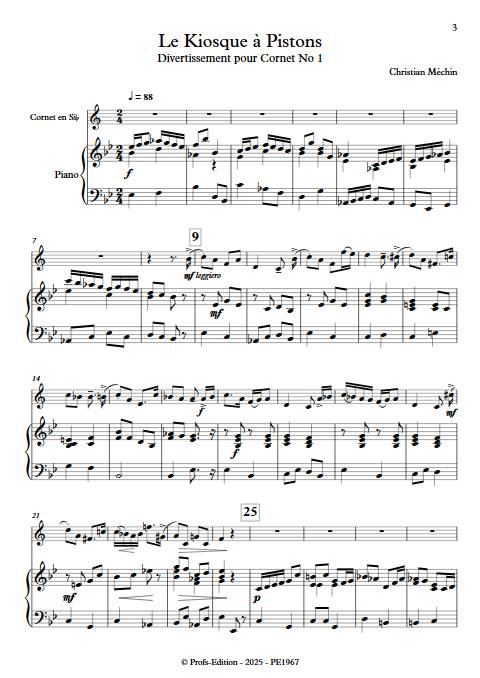 Le Kiosque à pistons - Cornet & Piano - MECHIN C. - Partition