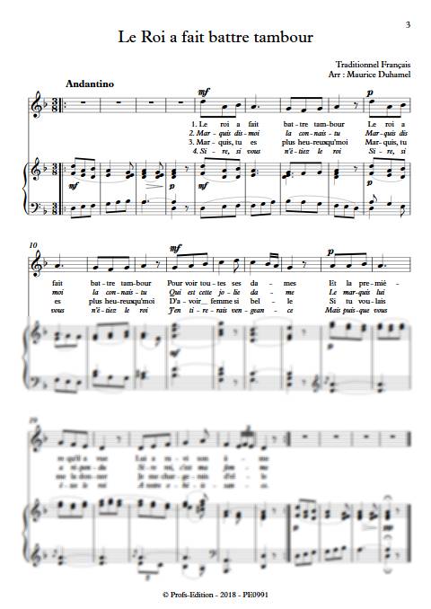 Le Roi a fait battre tambour - Piano Voix - TRADITINONEL Français - app.scorescoreTitle