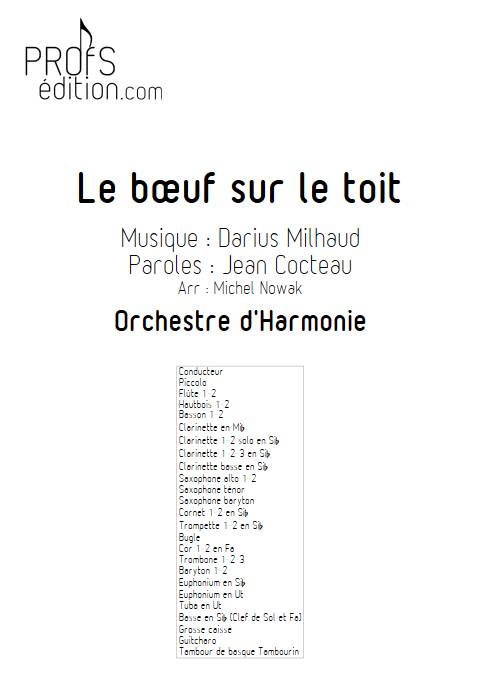 Le bœuf sur le toit - Orchestre d'Harmonie - MILHAUD D. - page de garde