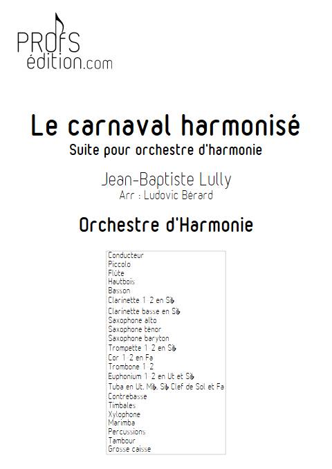Le carnaval harmonisé - Orchestre d'Harmonie - LULLY J-B - page de garde