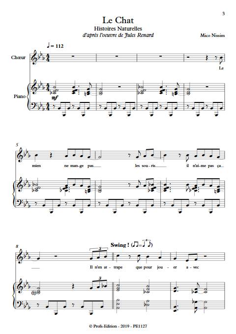 Le Chat - Chœur et Piano - NISSIM M. - app.scorescoreTitle