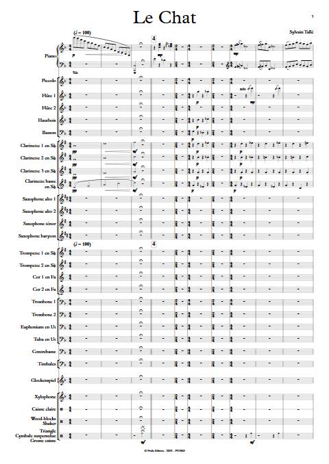 Le chat - Orchestre d'harmonie - TALLE S. - Partition