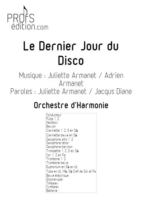 Le dernier jour du disco - Orchestre d'harmonie - ARMANET J. - page de garde