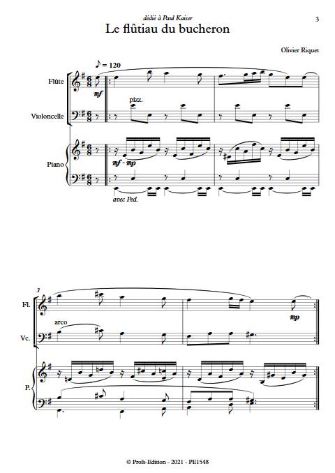 Le flûtiau du bucheron - Trio - RIQUET O. - Partition