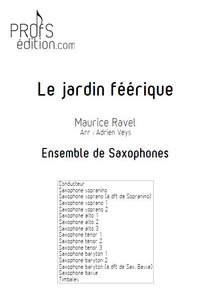 Le jardin féérique - Ensemble de Saxophones - RAVEL M. - page de garde