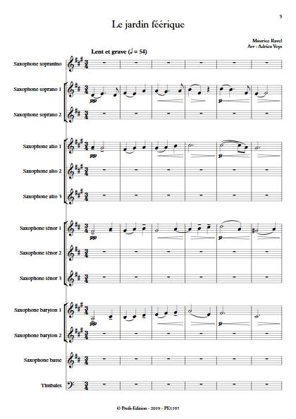 Le jardin féérique - Ensemble de Saxophones - RAVEL M. - Partition