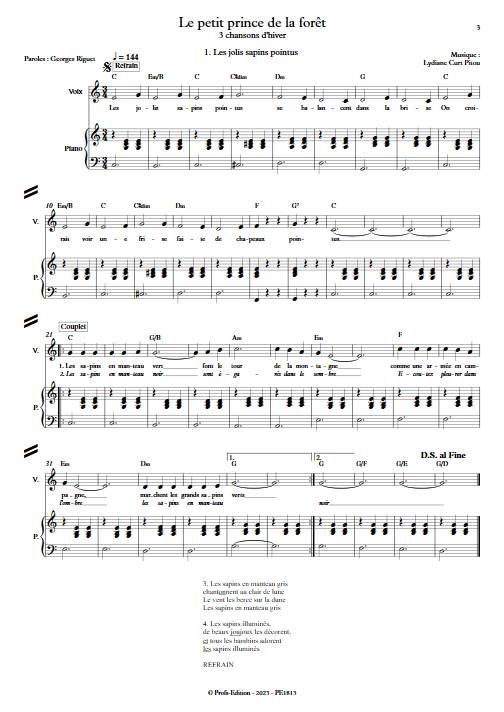 Le petit prince de la forêt - Piano Voix Instrument - CURT PITOU L. - Partition