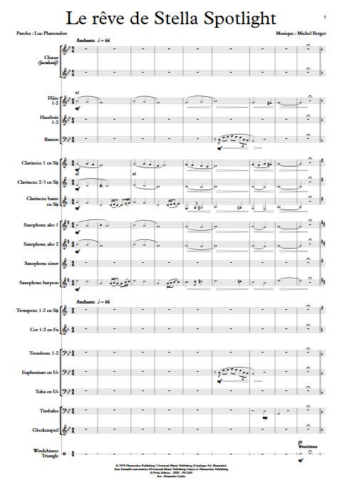 Le rêve de Stella - Chœur & Orchestre d'Harmonie - BERGER M. - Partition