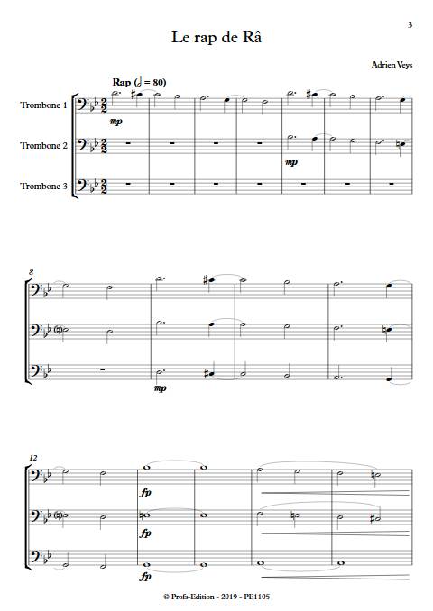 Le rap de Râ - Trio de Trombones - VEYS A. - Partition