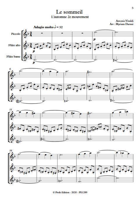 Le sommeil - Trio de FLûtes - VIVALDI A. - app.scorescoreTitle