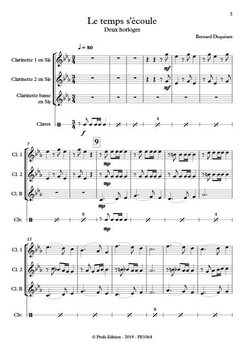 Le temps s'écoule - Trio de Clarinettes - DEQUEANT B. - app.scorescoreTitle