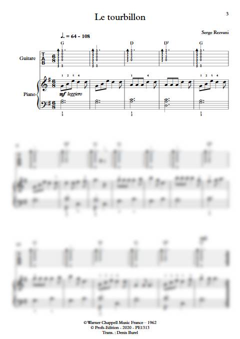 Le tourbillon - Duo Piano Guitare - REZVANI S. - Partition