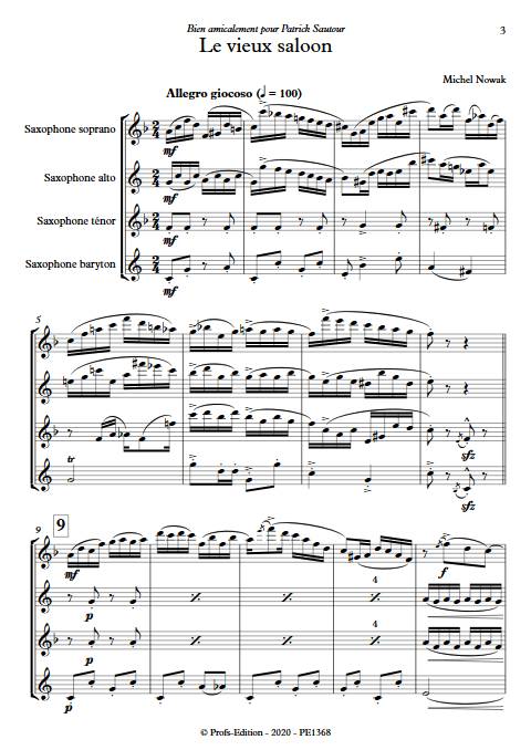 Le vieux Saloon - Quatuor de Saxophones - NOWAK M. - Partition