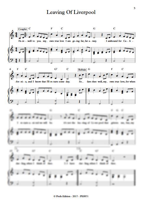 Leaving of Liverpool - Piano Voix - TRADITIONNEL ECOSSAIS - Partition