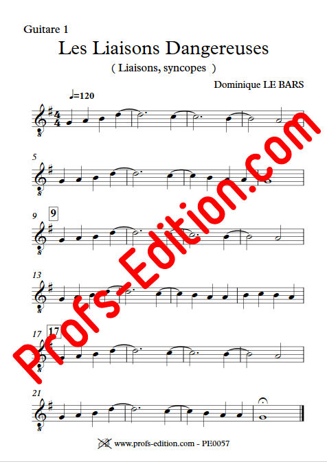 Les Liaisons Dangereuses - Trios Guitare - LE BARS D. - Partition