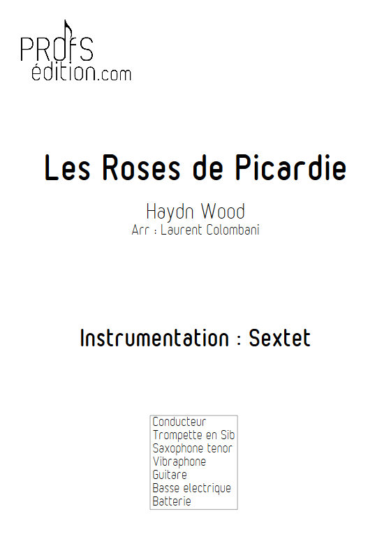 Les Roses de Picardie - Sextette Jazz - WOOD H. - page de garde