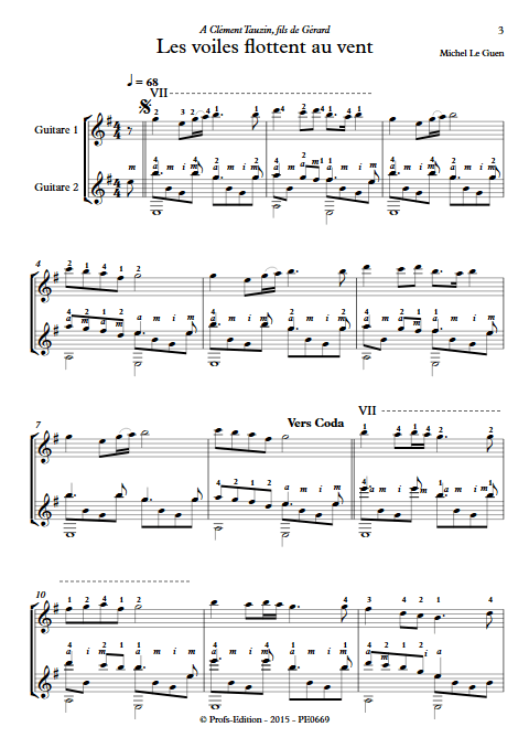 Les voiles flottent au vent - Duo de Guitares - LE GUEN M. - app.scorescoreTitle