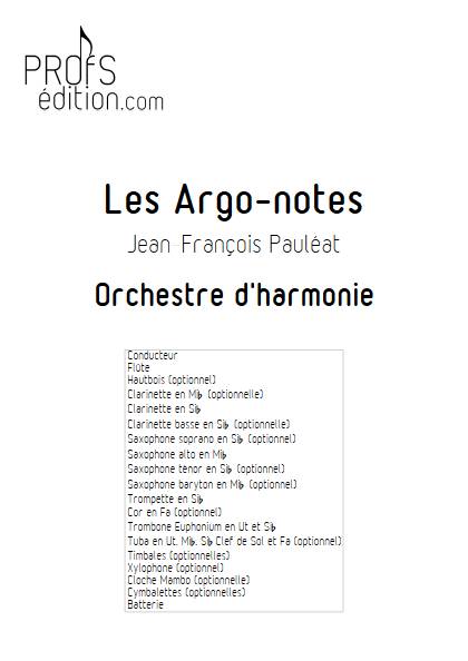 Les Argo-notes - Orchestre d'harmonie - PAULEAT J-F. - page de garde