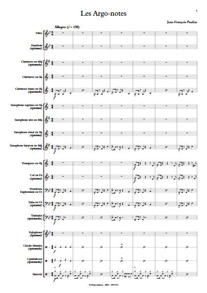 Les Argo-notes - Orchestre d'harmonie - PAULEAT J-F. - app.scorescoreTitle