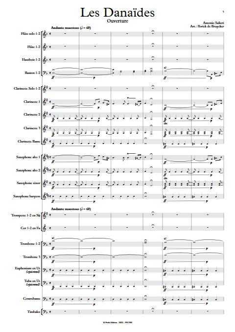 Les Danaïdes - Orchestre d'harmonie - SALIERI A. - Partition