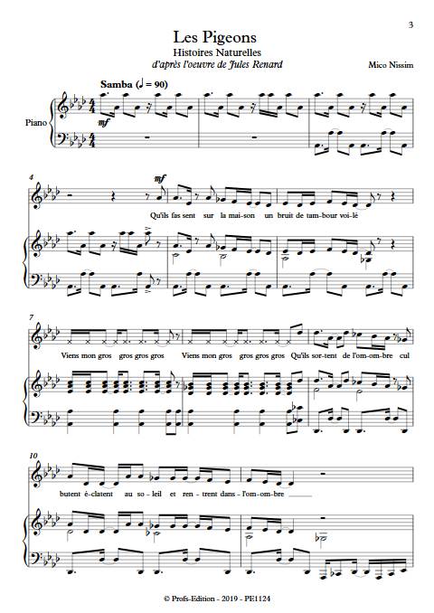 Les Pigeons - Chœur et Piano - NISSIM M. - app.scorescoreTitle