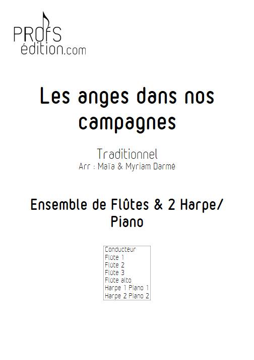 Les anges dans nos campagnes - Ensemble de flûtes et 2 harpes - TRADITIONNEL FRANÇAIS - page de garde