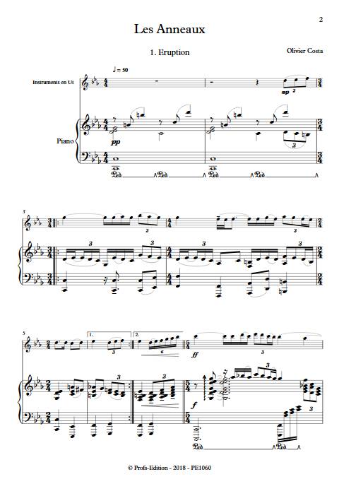 Les Anneaux - Instrument & Piano - COSTA O. - Partition