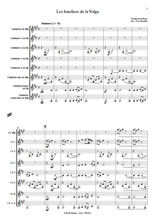 Les bateliers de la Volga - Ensemble de Clarinettes - TRADITIONNEL RUSSE - app.scorescoreTitle
