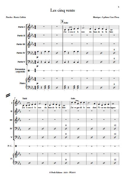 Les cinq vents - Ensemble variable - CURT PITOU L. - Partition