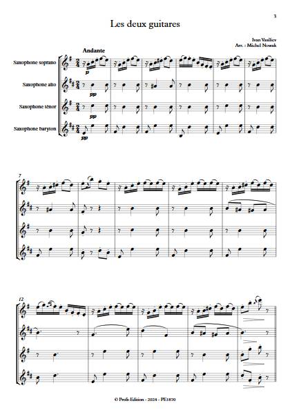 Les deux guitares - Quatuor de saxophones - VASILIEV I. - Partition