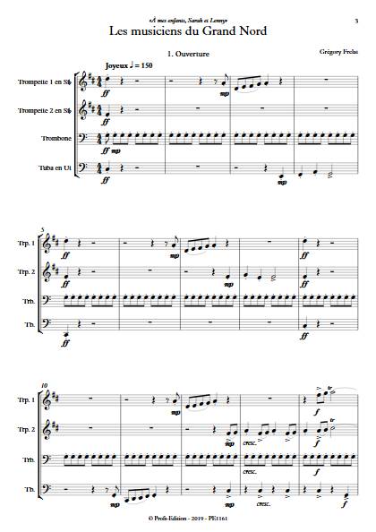 Les musiciens du Grand Nord - Quatuor de Cuivres & Chœur - FRELAT G. - Partition