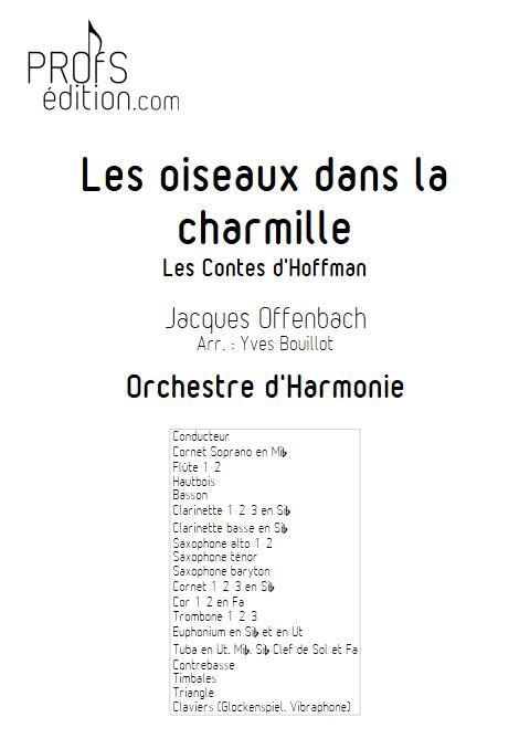 Les oiseaux dans la charmille - Cornet Mib & Orchestre d'Harmonie - OFFENBACH J. - page de garde