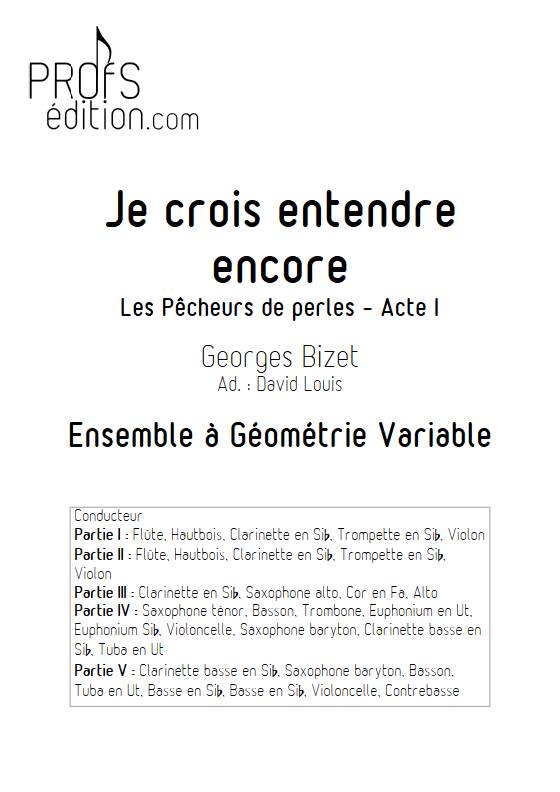 Les pêcheurs de perles - Ensemble Variable - BIZET G. - page de garde