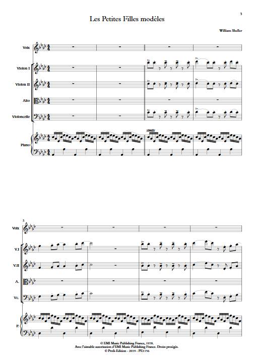 Les Petites Filles modèles - Chant et Quintette à Cordes - SHELLER W. - Partition