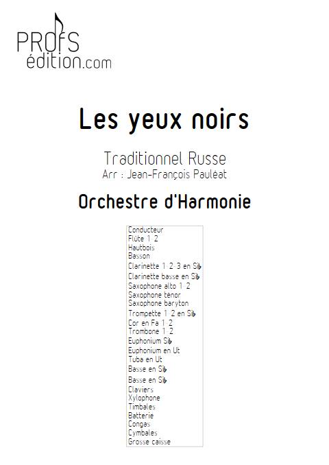 Les yeux noirs - Orchestre d'Harmonie - TRADITIONNEL RUSSE - page de garde