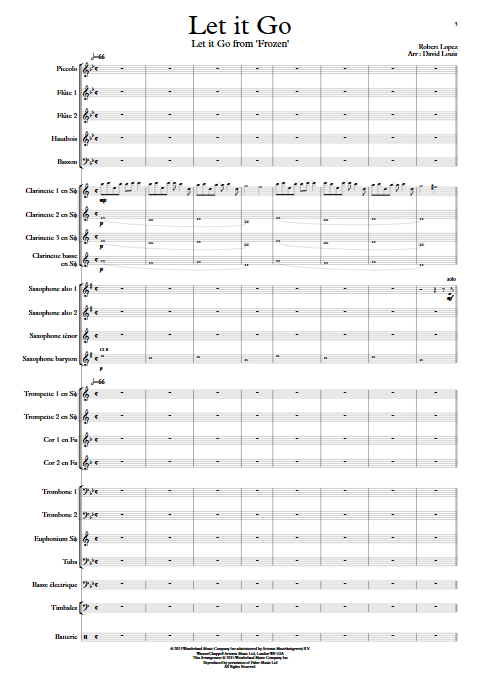Libérée Délivrée (Let it Go) - La reine des neiges - Orchestre d'Harmonie - LOPEZ R. - app.scorescoreTitle