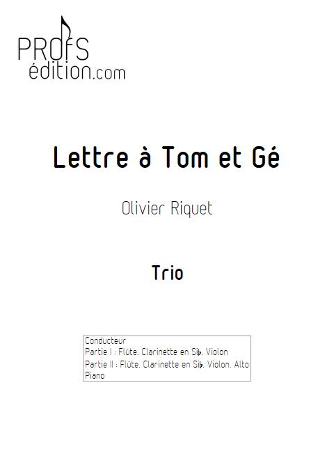 Lettre à Tom et Gé - Trio - RIQUET O. - page de garde