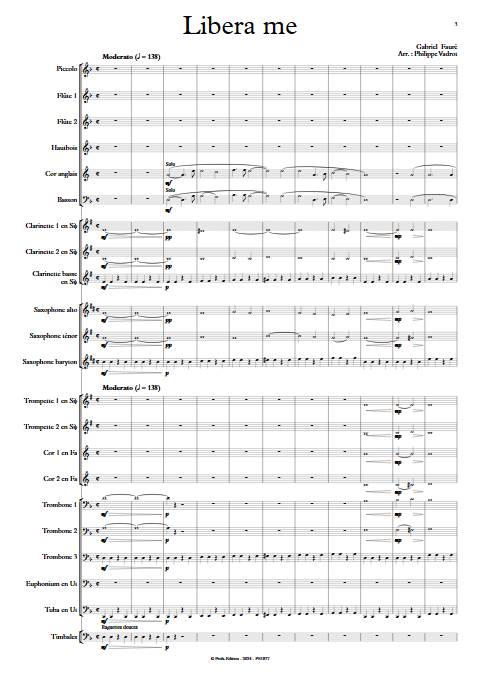 Libera Me - Orchestre d'Harmonie - FAURE G. - Partition