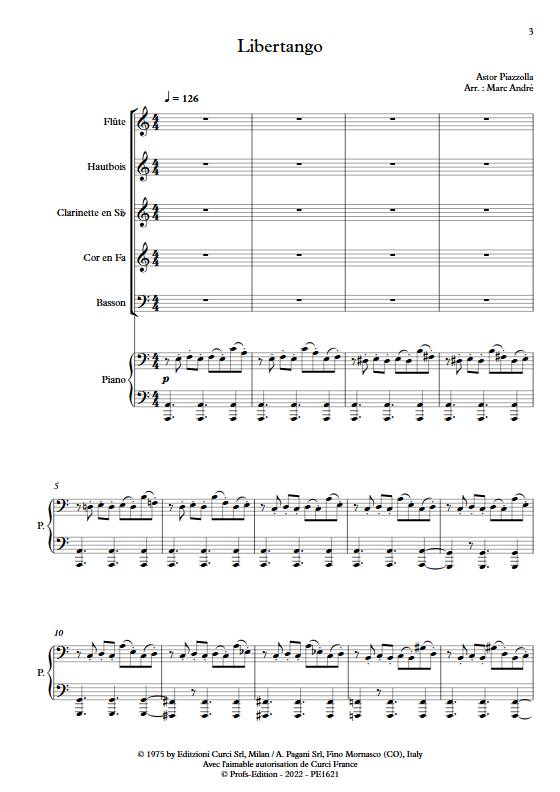 Libertango - Quinette à vents - PIAZZOLLA A. - app.scorescoreTitle