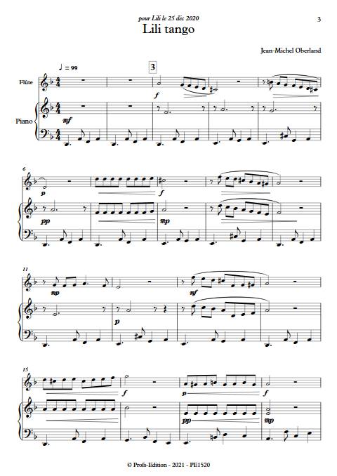 Lili tango - Flûte & Piano - OBERLAND J-M. - Partition