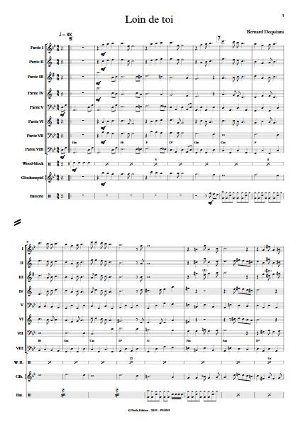 Loin de toi - Ensemble Variable - DEQUEANT B. - Partition