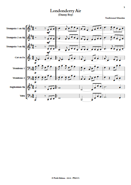 Londonderry Air - Ensemble de Cuivres - TRADITIONNEL IRLANDAIS - app.scorescoreTitle