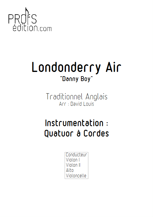 Londonderry Air - Quatuor à Cordes - TRADITIONNEL IRLANDAIS - page de garde