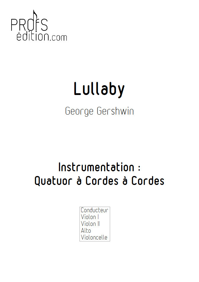Lullaby - Quatuor à Cordes- GERSHWIN G. - page de garde