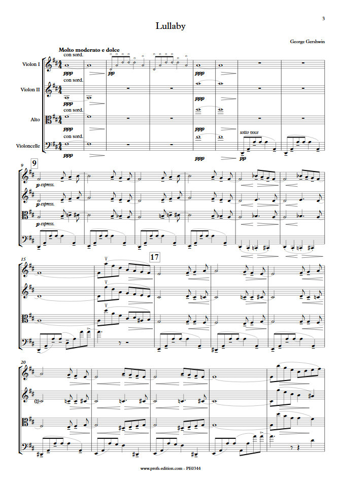 Lullaby - Quatuor à Cordes- GERSHWIN G. - app.scorescoreTitle