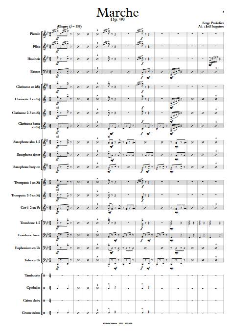 Marche Op. 99 - Orchestre d'Harmonie - PROKOFIEV S. - app.scorescoreTitle