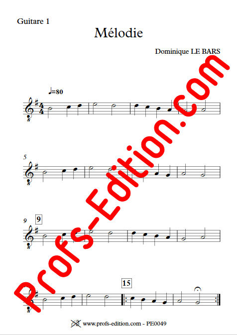 Mélodie - Trios Guitare - LE BARS D. - app.scorescoreTitle