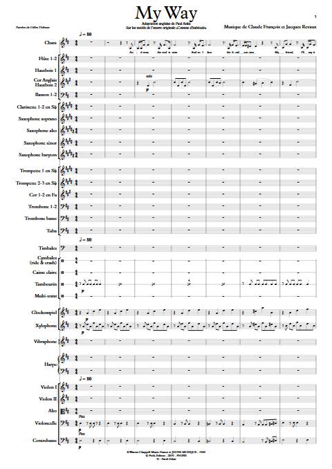 My Way - Orchestre Symphonique - FRANCOIS C. - Partition