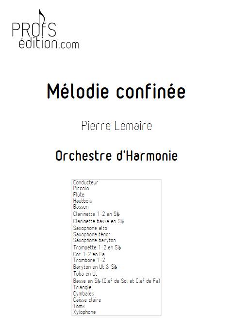 Mélodie confinée - Orchestre d'harmonie - LEMAIRE P. - page de garde