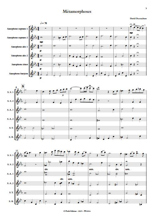 Métamorphoses - Ensemble de Saxophones - DECOUCHANT D. - app.scorescoreTitle